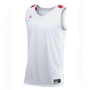 JORDAN MEN’S STOCK DF OVERTIME BASKETBALL JERSEY UNIVERSITY RED/WHITE NWT